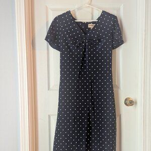 Vintage Expressions Navy and White Polka Dot dress- 6